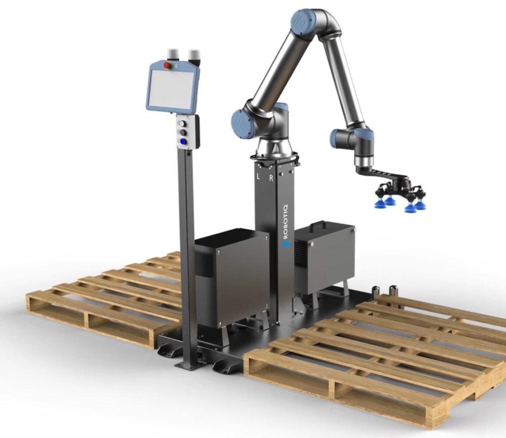 מעליות לקובוטים מבית Robotiq, לעירום משטחים אוטומטי.